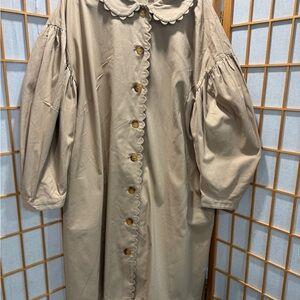 Target Tan Trench Coat with Scalloped Edges